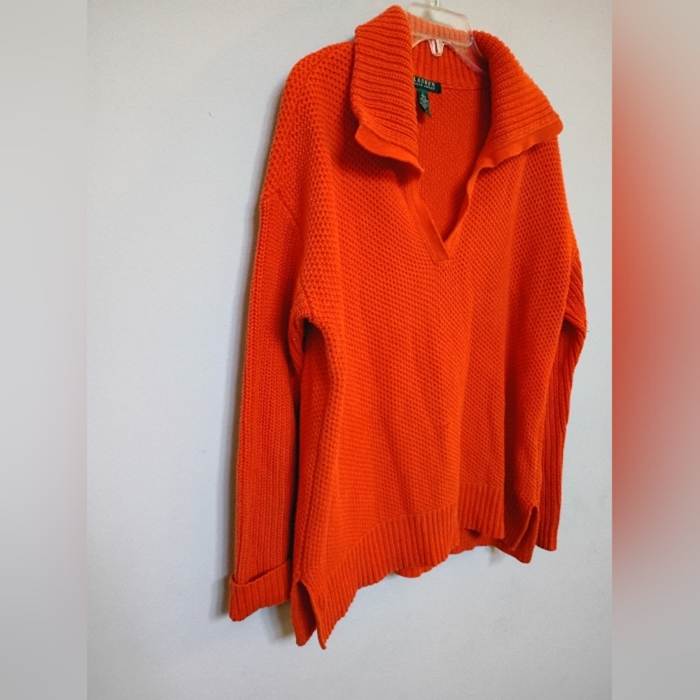 Ralph Lauren Women's Orange Vintage Sweater Size Large - Picture 8 of 14